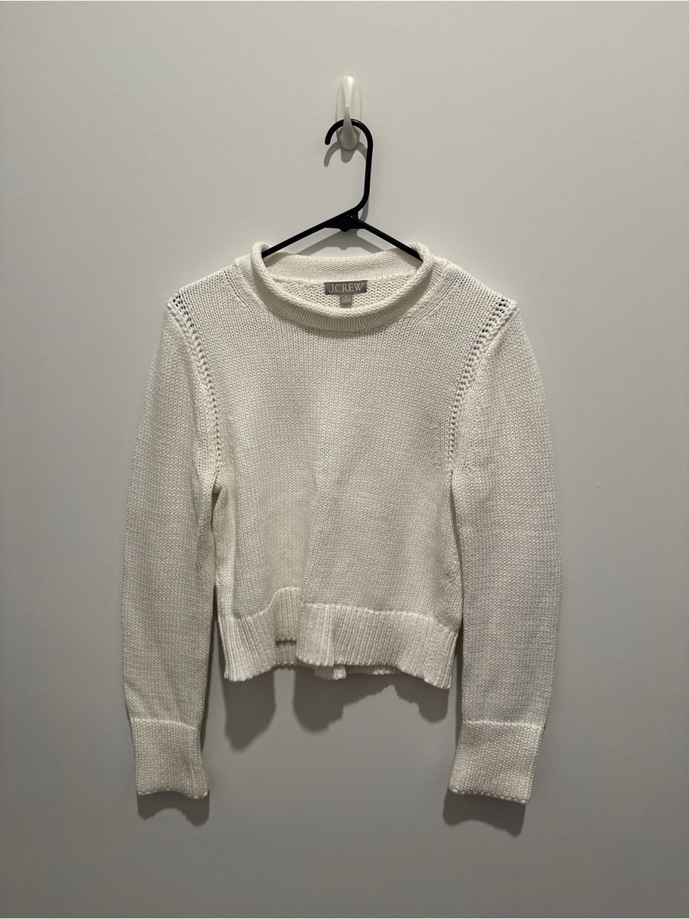 J. Crew Off-White Crewneck Knit Sweater